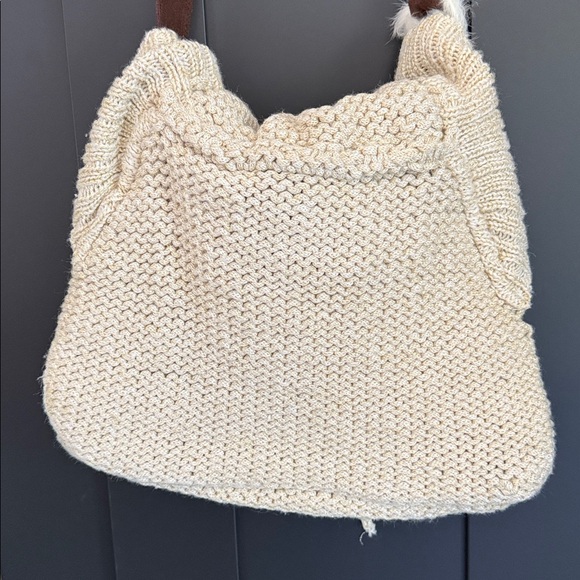 Big Buddha Santa Barbara, Cream Knit Shoulder Bag - Picture 4 of 6